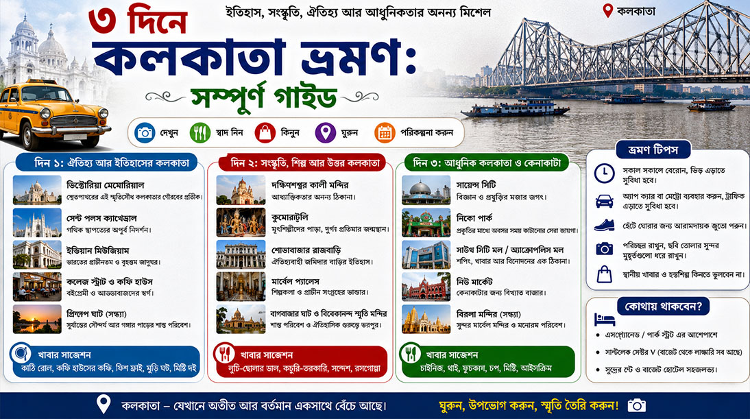 ৩ দিনে কলকাতা ভ্রমণ: সম্পূর্ণ গাইড